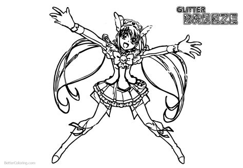 Glitter Force Coloring Pages Happy Precure Girl Free