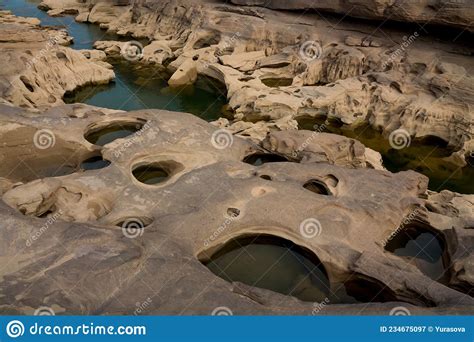 Sam Phan Bok Canyon Of Mae Khong River Stock Image Image Of Asia