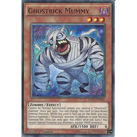Yu Gi Oh Trading Card Game Yu Gi Oh Ghostrick Mummy Mp14 En206 1st