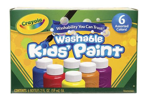 Crayola 6 Count Washable Kids Paint In 2 Oz Bottles