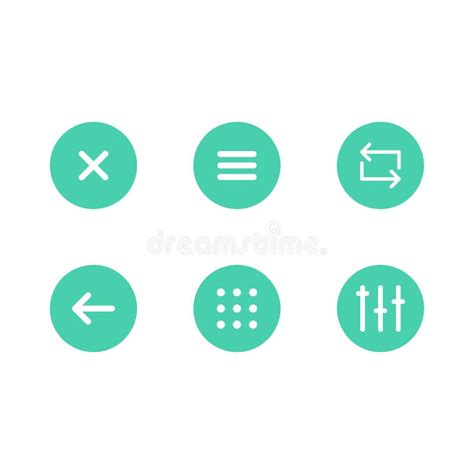 Simple Ui Button Icons Set In Eps 10 Stock Illustration Illustration