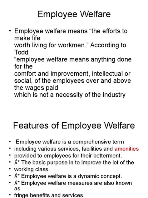 Employee Welfare Pdf Welfare Employment