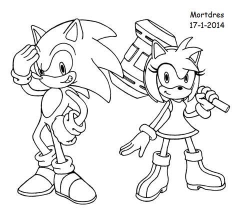 Sonic Kissing Amy Coloring Pages Sketch Coloring Page