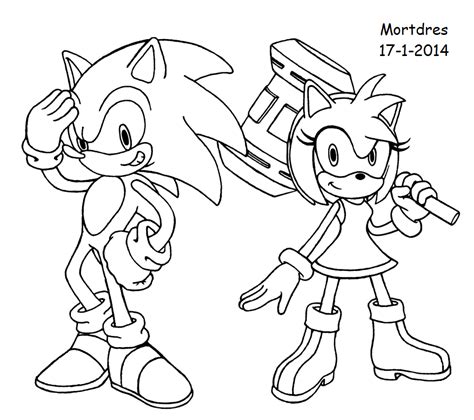 Sonic And Amy Kissing Coloring Pages Sketch Coloring Page