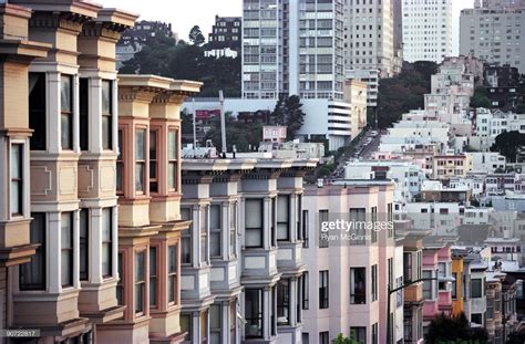 Layers Of Apartment Buildings In San Francisco California San