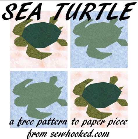 Free Quilt Pattern Paper Pieced Sea Turtle I Sew Free