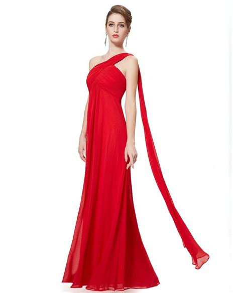 Empire One Shoulder Chiffon Floor Length Bridesmaid Dress With Ruffle Ep09816aq 57 Gemgrace