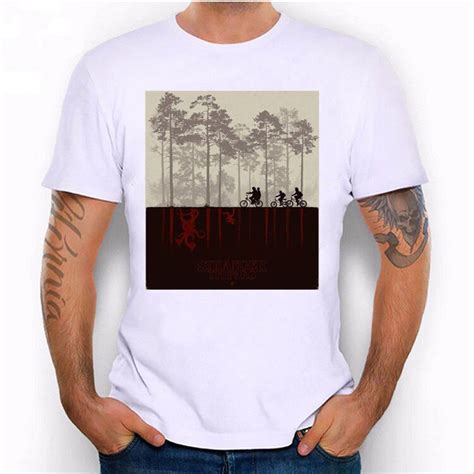 Mens Hipster Funny Inverted Reflection In Water Shirts Hip Hop Fashion