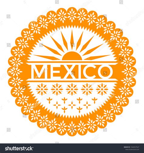 Viva Mexico Papel Picado Festive Traditional Stock Vector Royalty Free