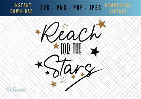 Reach For The Stars Svg Shooting Stars Svg Aim High Svg Etsy