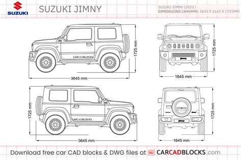 Suzuki Jimny 2023 Free CAD Blocks DWG File CarCadBlocks
