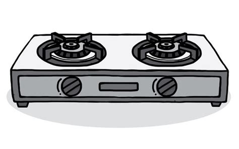 Gas Stove Clipart Black And White
