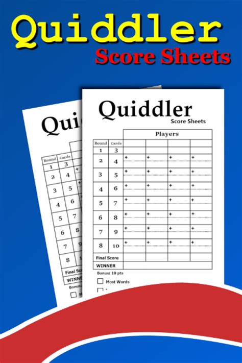 Quiddler Score Sheets 130 Large Score Pads For Scorekeeping Quiddler