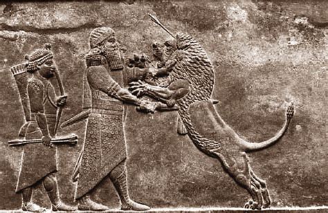 King Ashurnasirpal Ii Killing Lions