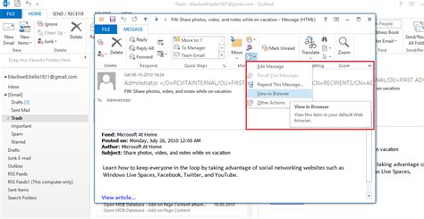 Afficher Outlook Mail dans le navigateur Format html Méthodes faciles
