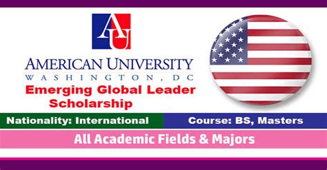 American University Global Leader Scholarship 2023 In United States
