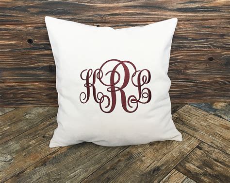 Monogram Pillow Covers Custom Pillowcase Personalized Name Etsy