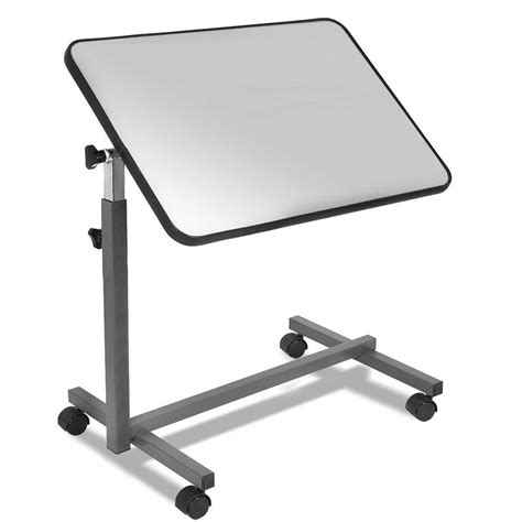 Buy Over Bed Food Tray Rolling Computer Table With Wheels Adjustable