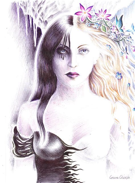 Kore Or Persephone Two Faces Of A Goddess Drawing By Chirila Corina