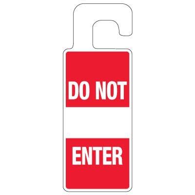 Door Knob Hangers Do Not Enter With Sign Seton