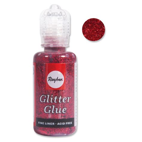 Rayher Glitter Glue Metallic For Creative Leisure Rouge Vif X20 Ml