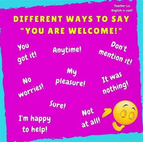 Different Ways To Say You Are Welcome English Vocab Learn English