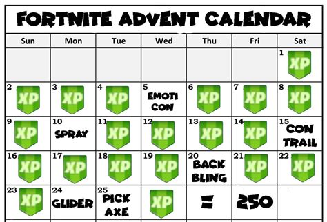 For further updates like or facebook page or follow our twitter feed. Fortnite Advent Calendar Concept : FortNiteBR