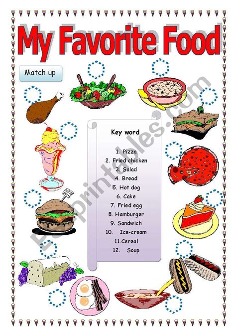 My Favourite Food Worksheet Kindergarten