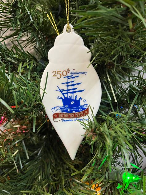 250th Anniversary Teardrop Holiday Ornament Boston Tea Party Museum T Shop
