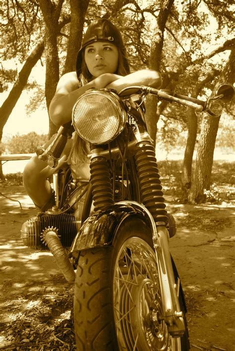 Bmw Motorcycle Retro Cafe Racer Girl Motorcycle Girl