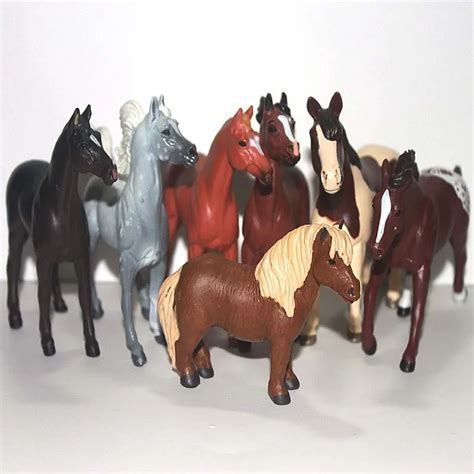 Discount Solid Pvc Figure Animal Model Toy Decoration Horse 7pcsset