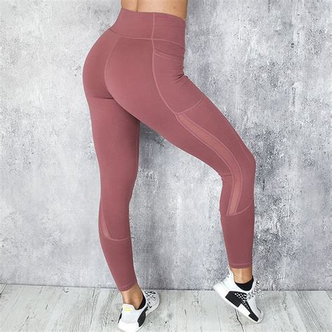 Sexy Mesh Patchwork Fitness Leggings Women Workout Sports Pants High W Menstights