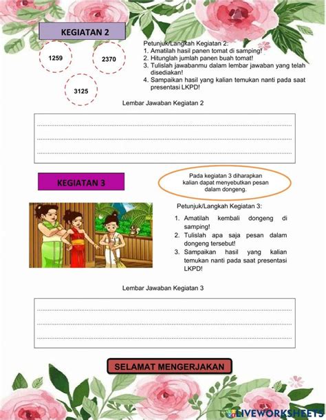 Lkpd Kelas Tema Subtema Pb Worksheet Worksheets Workbook