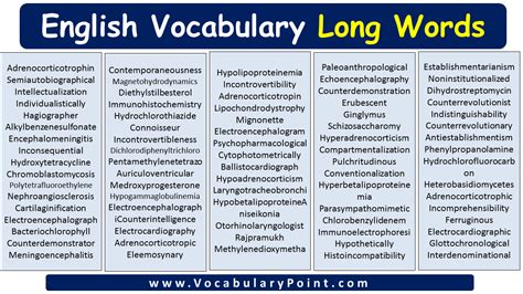 Longest Words In English Vocabulary Archives Vocabulary Point