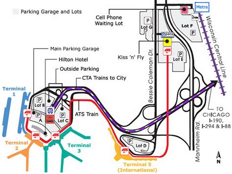 Airport Parking Map Chicago Ohare Airport Parking Map