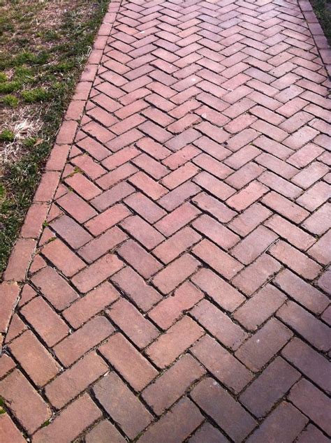 Herringbone Our Favorite Pattern From The Lawn Brick Paver Patio Brick Sidewalk Brick Pathway