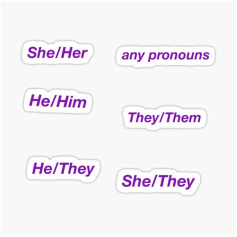 Sheher Pride Pronoun Sticker Theythem Hehim Pride Month T Lgbtq