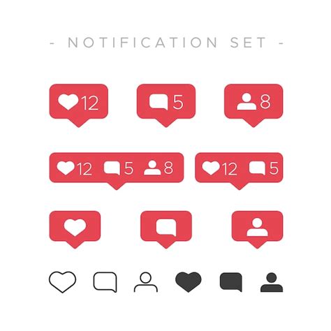 Free Vector Instagram Like Notification Set