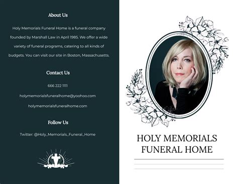 Free Funeral Bi Fold Brochure Templates And Examples Edit Online