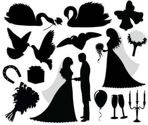 Download Wedding silhouette 02 - vector material_Download free ...