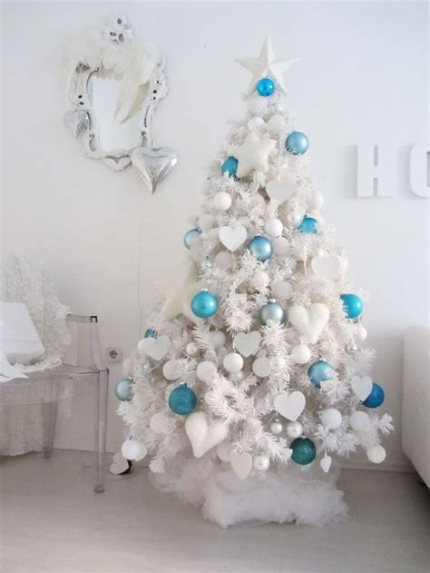 ideas  decorar  arbol de navidad blanco