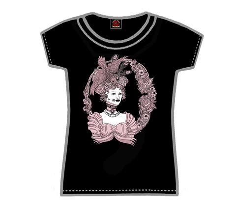 Lucky Mule Brand Victorian Lady On A Black Girls Fitted Shirt Sale Price