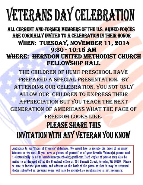 Veterans Day Program All Veterans Invited To Attend Herndon Va Patch