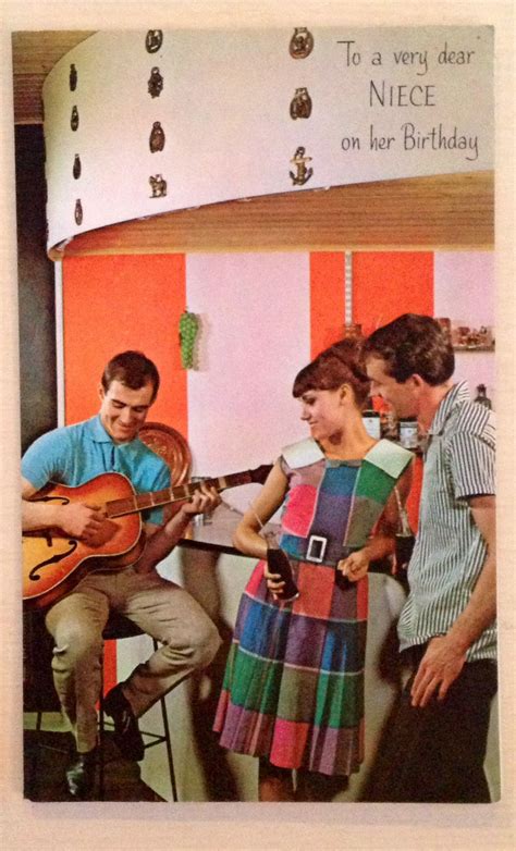 Vintage 1960s Kitsch Mod Birthday Card Vintage Birthday Cards