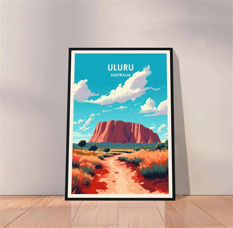 Uluru Travel Poster Australia Poster Uluru Poster Uluru Etsy