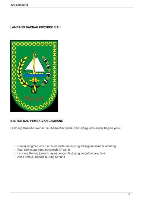 Lambang Daerah Provinsi Riau Bpkadriaugoidbpkadriaugoidprofil