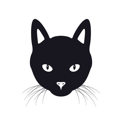 Black Cat Face Vector Illustration 371766 Vector Art At Vecteezy