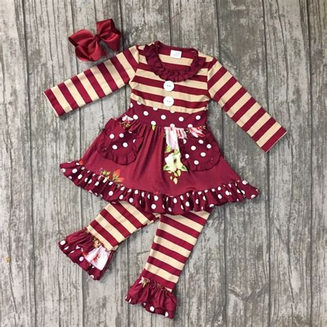 Baby Girls Fall Clothes Girls Children Boutique Floral Outfits Kids
