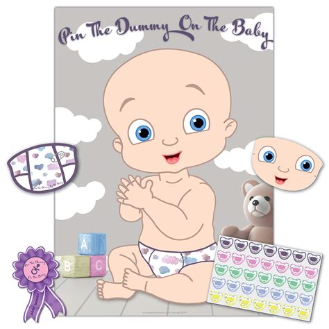 Baby Shower Game Pin The Dummy On The Baby Player Blindfold