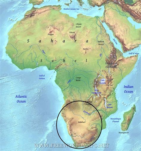 Map Of Kalahari Desert In Africa World Map